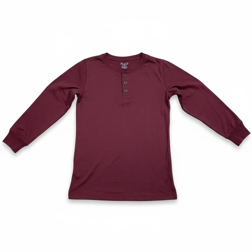 The Children's Place Burgundy and Gray Striped Pajama Set